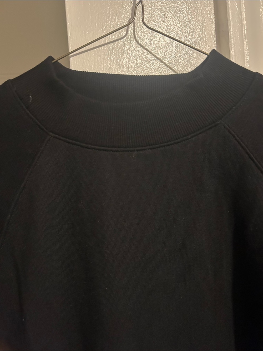 PINK Victoria's Secret Black Campus Fleece Mock Neck Sweatshirt - Picture 3 of 5